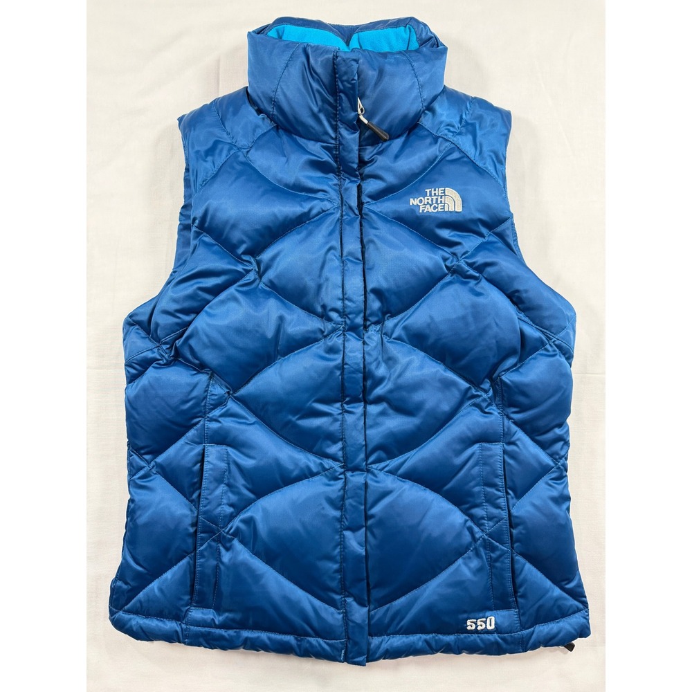 The North Face Aconcagua 550 Down Vest Womens XS Blue Quilted Puffer Jacket